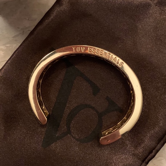 TOV ESSENTIALS Gold Chain Link Cuff Made in Italy - Picture 3 of 5